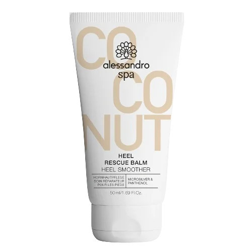 Alessandro Spa Heel Rescue Coco Balm Maitinamasis pėdų kremas su mikrosidabru 50ml