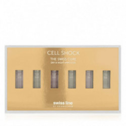 Swiss Line Cell Shock The Swiss Cure – Day & Night Ampoules Stangrinančios ir spindesio suteikiančios veido ampulės 6x5ml