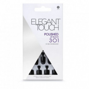 Elegant Touch Black Colour Nails- Square Kleepitavad kunstküüned Seatud