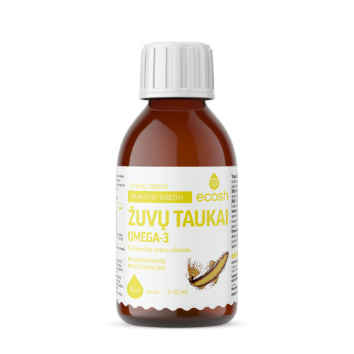 Ecosh OMEGA-3 Žuvų taukai su Camelina sativa aliejumi 150ml