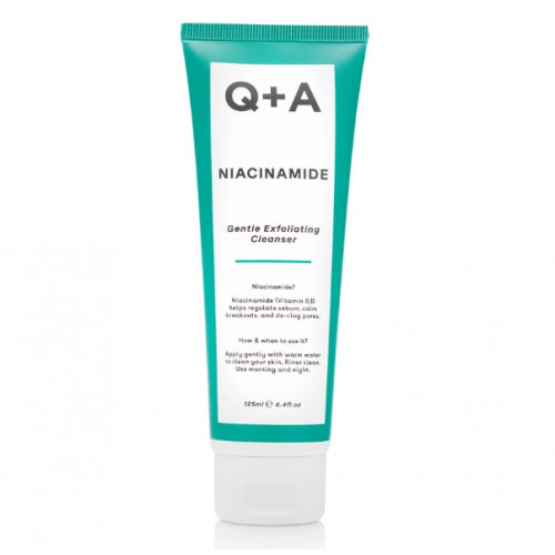 Q+A Niacinamide Gentle Exfoliating Cleanser Švelnus šveičiamasis veido prausiklis 125ml