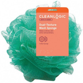 Cleanlogic Bath & Body Dual-Texture Mesh Sponge Kūno kempinė Green