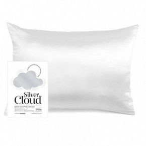 Silver Cloud Satin Pillowcase Infused with Silver Ions Sidabro jonais prisotintas satino pagalvės užvalkalas Silver