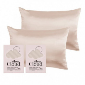 Silver Cloud Satin Pillowcase Twinpack Sidabro jonais prisotintas satino pagalvių užvalkalai Caramel