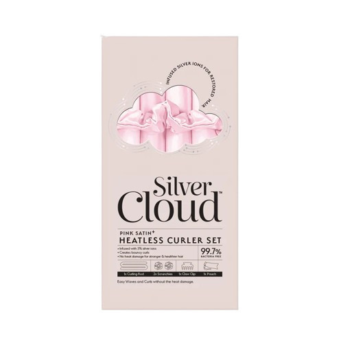 Silver Cloud Heatless Curler Set Plaukų garbanojimo priemonė be karščio Pink