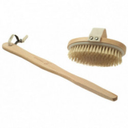 Hydrea London Natural Bristle Body Brush Kūno šveitimo šepetys su rankena