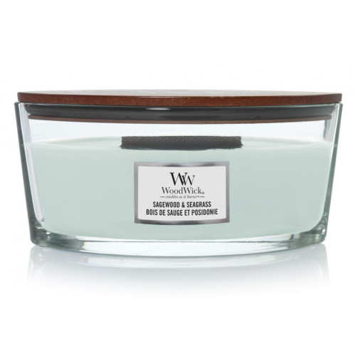 WoodWick Sagewood & Seagrass Candle Žvakė Heartwick