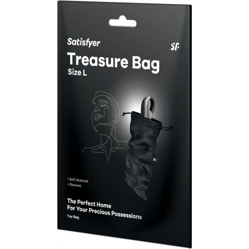 Satisfyer Treasure Bag Black Sekso žaislų laikymo maišelis M 