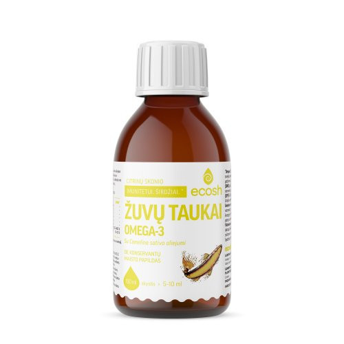 Ecosh OMEGA-3 Žuvų taukai su Camelina sativa aliejumi 150ml