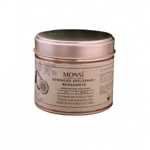 Monsi Aromatic Candle Fiery Orange With Bergamot Aromatinė žvakė ugningas apelsinas su bergamote 100ml