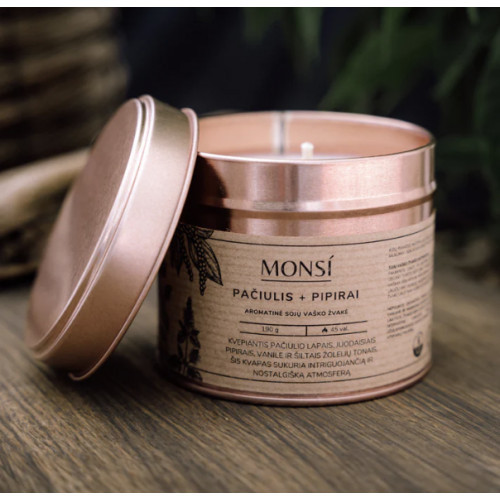 Monsi Aromatic Candle Patchouli With Peppers Aromatinė žvakė pačiulis su pipirais 100ml