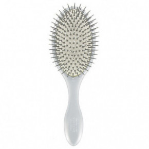 Olivia Garden Expert Care Oval Nylon Bristles Silver Plaukų šepetys jonizuotais antistatiniais šereliais