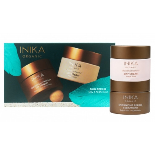 Inika Organic Skin Repair Day&Night Duo Veido priežiūros dovanų rinkinys 2x50ml