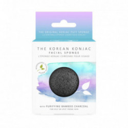 The Konjac Sponge Konjac Facial Puff Sponge with Purifying Bamboo Charcoal Veido kempinėlė su bambuko anglimi