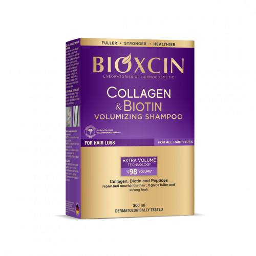 Bioxcin (Bioxsine) Collagen & Biotin Volumizing Shampoo Apimties suteikiantis plaukų šampūnas 300ml