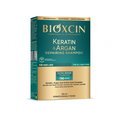 Bioxcin Keratin & Argan Repairing Shampoo Atstatomasis plaukų šampūnas 300ml