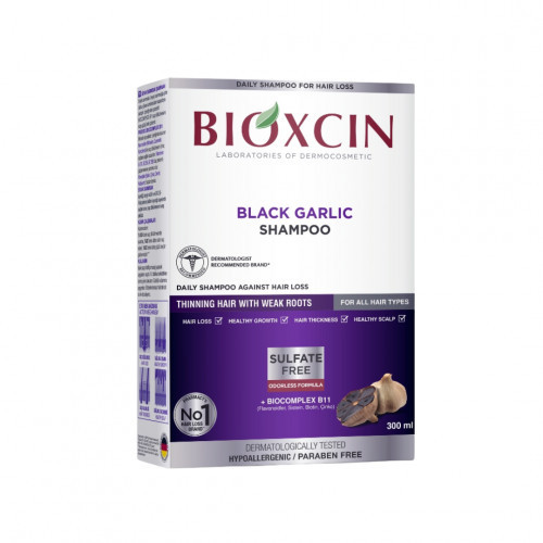 Bioxcin Dermagen Black Garlic Shampoo Šampūnas nuo plaukų slinkimo su juoduoju česnaku 300ml