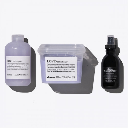 KlipShop Davines Love Smoothing + OI Plaukus glotninantis dovanų rinkinys