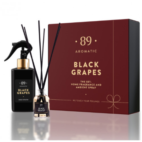 Aromatic 89 Home Fragrance & Spray Set Kalėdinis namų kvapų rinkinys Black Grapes (Elite)