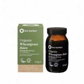 One Nutrition Organic Wheatgrass Juice Capsules Ekologiškos kviečių želmenų sulčių kapsulės 90 kapsulių