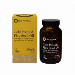 One Nutrition Cold Pressed Flax Seed Oil Linų sėmenų aliejus 90 kapsulių