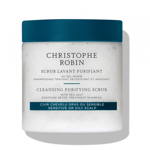 Christophe Robin Cleansing Purifying Scrub Galvos odos šveitiklis su jūros druska 250ml