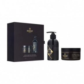 Hadat Cosmetics Intensive Repair Shampoo & Liquid Silk Treatment Gift Box Pažeistų plaukų rinkinys Rinkinys