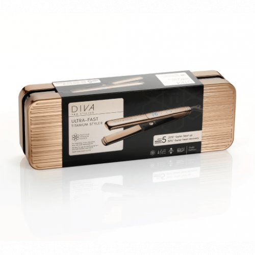 Diva Pro Styling Ultra Fast Gold Titanium Styler Tiesintuvas su titano plokštėmis 1vnt.