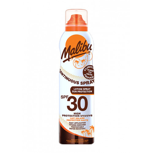 Malibu Continuous Spray Protective Lotion Aerosol Spray Purškiamas apsauginis losjonas nuo saulės 175ml