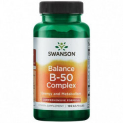 SWANSON Balance B-50 Complex Maisto papildas Vitamino B kompleksas 100 kapsulių