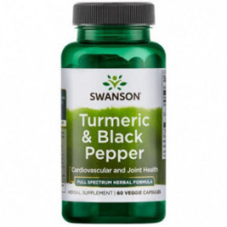 SWANSON Turmeric & Black Pepper Cardiovascular and Joint Health Ciberžolė su juodaisiais pipirais 60 kapsulių