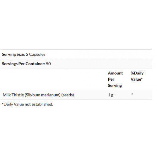 SWANSON Full Spectrum Milk Thistle 500 mg Maisto papildas tikrasis margainis 100 kapsulių