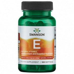 SWANSON Natural Vitamin E Looduslik E-vitamiin 100 kapsulit