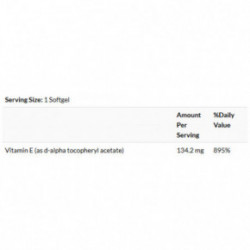 SWANSON Natural Source Vitamin E 200IU (134.2 mg) Natūralus vitaminas E 100 kapsulių