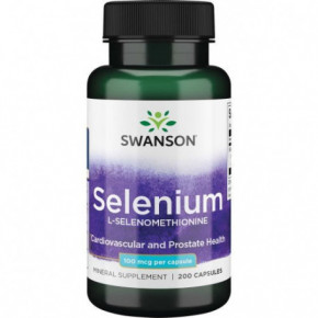 SWANSON Selenium 100 Mcg Cardiovascular and Prostate Health Maisto papildas Selenas 200 kapsulių