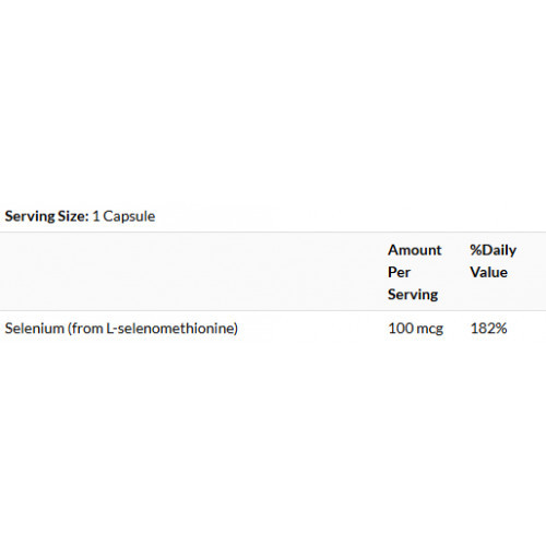 SWANSON Selenium 100 Mcg Cardiovascular and Prostate Health Maisto papildas Selenas 200 kapsulių