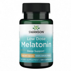 SWANSON Low Dose Melatonin 1mg Sleep Support Maisto papildas melatoninas 120 kapsulių