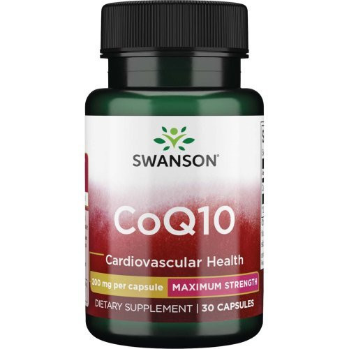 SWANSON CoQ10 Cardiovascular Health Maximum Strength 200mg Kofermentas Q10 30 kapsulių