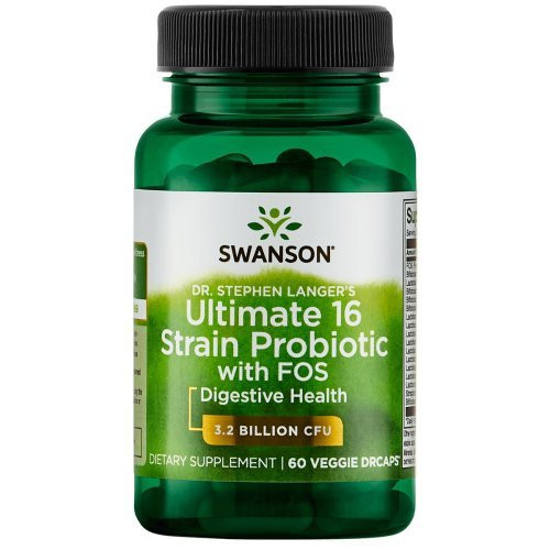 SWANSON Ultimate 16 Strain Probiotic with FOS Pieno rūgšties bakterijos, Probiotikai 16 60 kapsulių