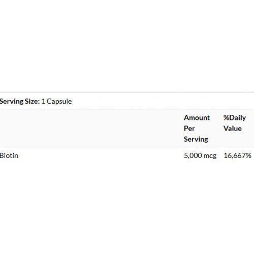 SWANSON Biotin 5000 mcg Biotinas maisto papildas 100 kapsulių