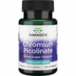 SWANSON Chromium Picolinate Blood Sugar Support 200 mcg Chromas 100 kapsulių