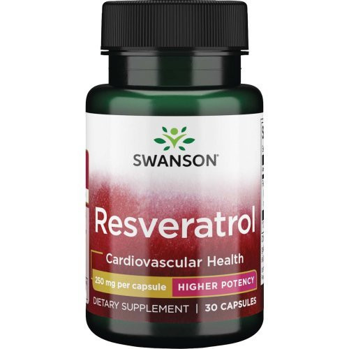 SWANSON Resveratrol 250 Mg Maisto papildas Resveratrolis 30 kapsulių