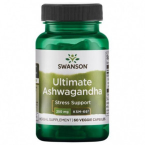 SWANSON Ultimate Ashwagandha 250 mg Maisto papildas Ašvaganda 60 kapsulių