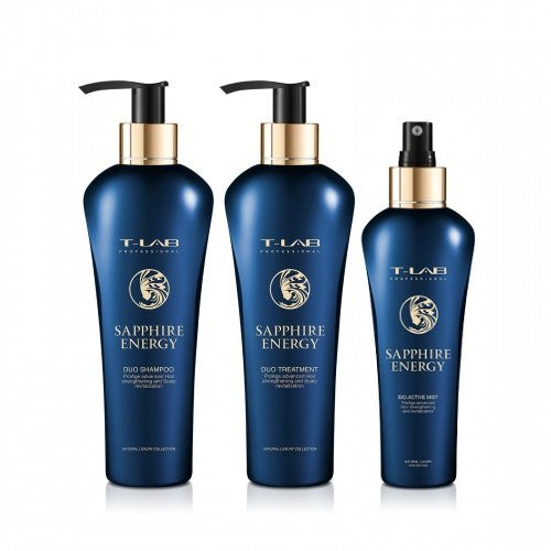 KlipShop T-LAB Professional Sapphire Energy Plaukus stiprinantis priežiūros priemonių rinkinys