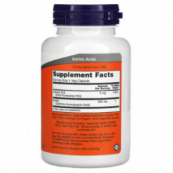 NOW Foods GABA 500mg Maisto Papildas 100 kapsulių