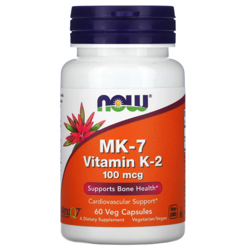 NOW Foods Vitamin K-2 (MK7) 100mcg Maisto papildas 60 kapsulių