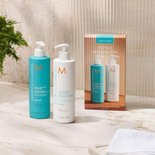 Moroccanoil Moisture Repair Shampoo & Conditioner Duo Atstatomojo poveikio rinkinys plaukams