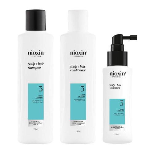 Nioxin Pro Clinical System 3 Kit Plaukų priežiūros produktų rinkinys nestipriai retėjantiems plaukams 300ml+300ml+100ml