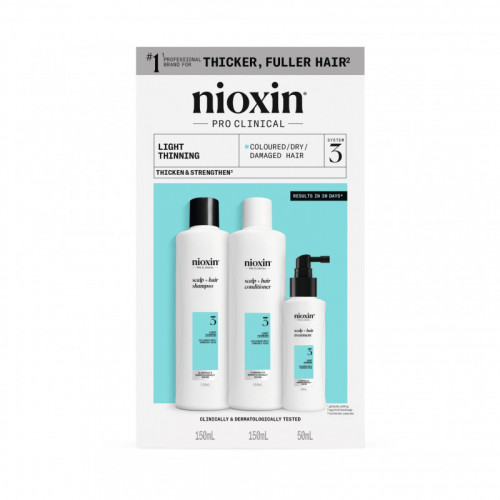 Nioxin Pro Clinical System 3 Kit Plaukų priežiūros produktų rinkinys nestipriai retėjantiems plaukams 300ml+300ml+100ml