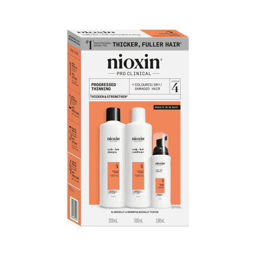 Nioxin Pro Clinical System 4 Kit Plaukų priežiūros produktų rinkinys stipriai retėjantiems plaukams 150ml+150ml+40ml